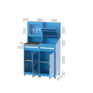 7445 – 2 DRAWER, SUPERVISOR CABINET WITH HANGING PANEL COMPUTER WORKSTATION