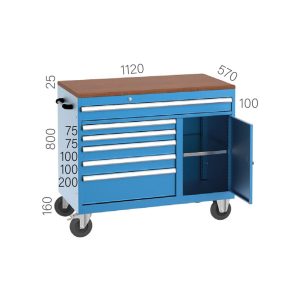 8315 – MOBILE WORKBENCH WITH 6 DRAWERS AND CUPBOARD